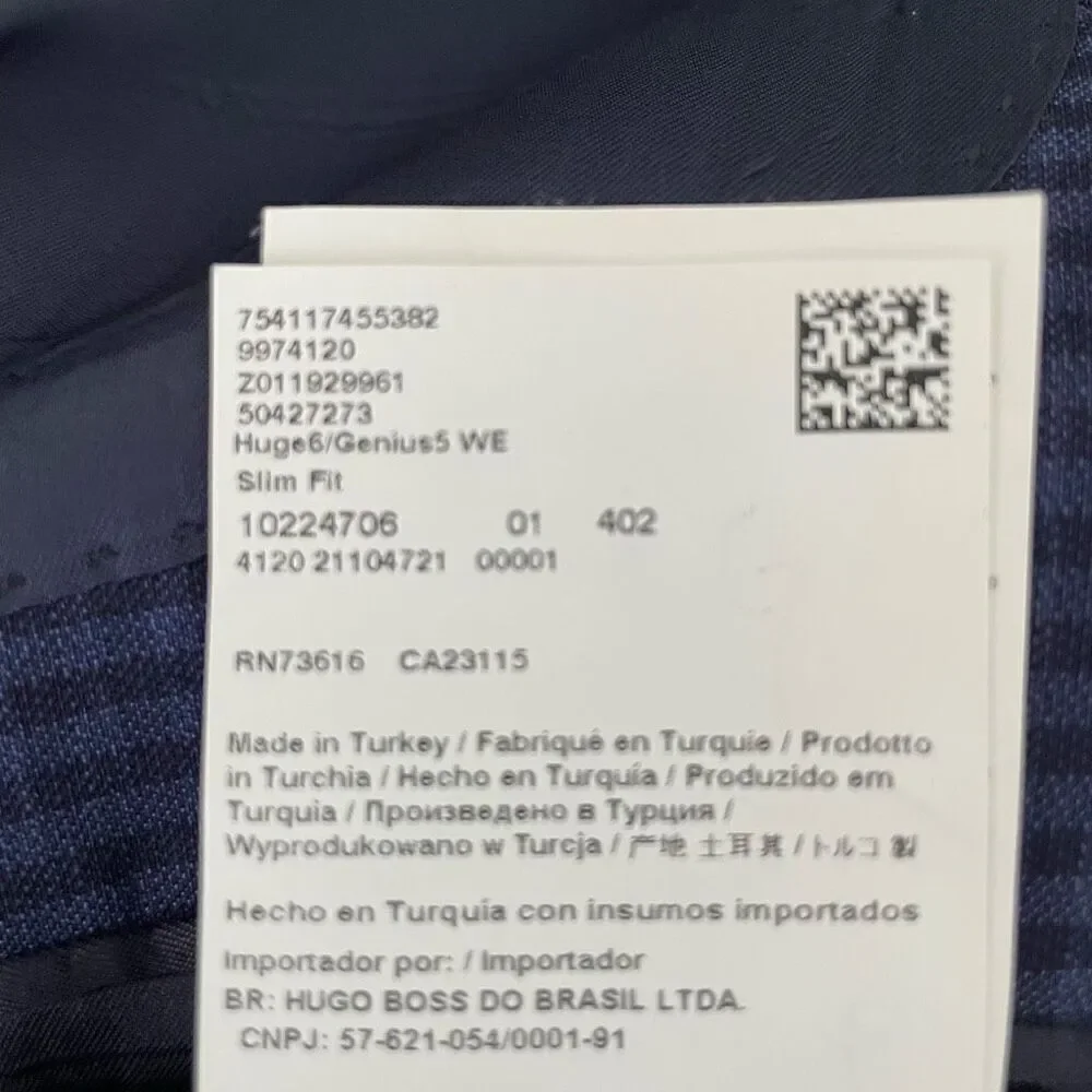 Hugo Boss Huge6/Genius5 Slim Fit  Blazer Jacket Size 44R